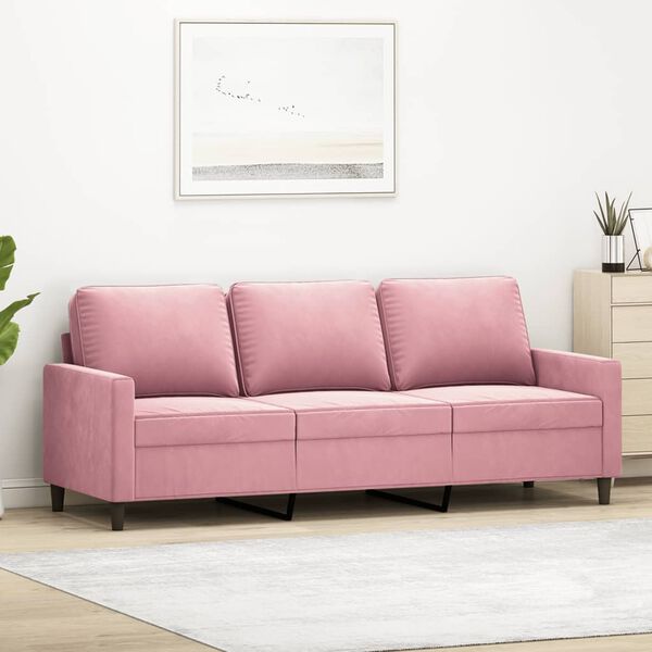 vidaXL 3-Sitzer-Sofa Rosa 180 cm Samt