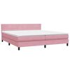 vidaXL Boxspringbett mit Matratze Rosa 180x210 cm Samt