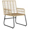 vidaXL Garten Essgruppe 3 pcs Braun und Creme Poly-Rattan, Stahl