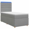 vidaXL Boxspringbett mit Matratze Hellgrau 80 x 200 cm Stoff