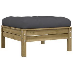 vidaXL Gartenhocker mit Kissen Kiefernholz Impr&auml;gniert