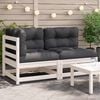 vidaXL Gartensofa mit Kissen 2-Sitzer Wei&szlig; Massivholz Kiefer