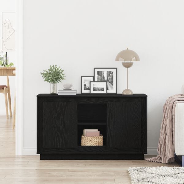 vidaXL Sideboard Schwarz Eichen-Optik 102 x 35 x 60 cm Holzwerkstoff