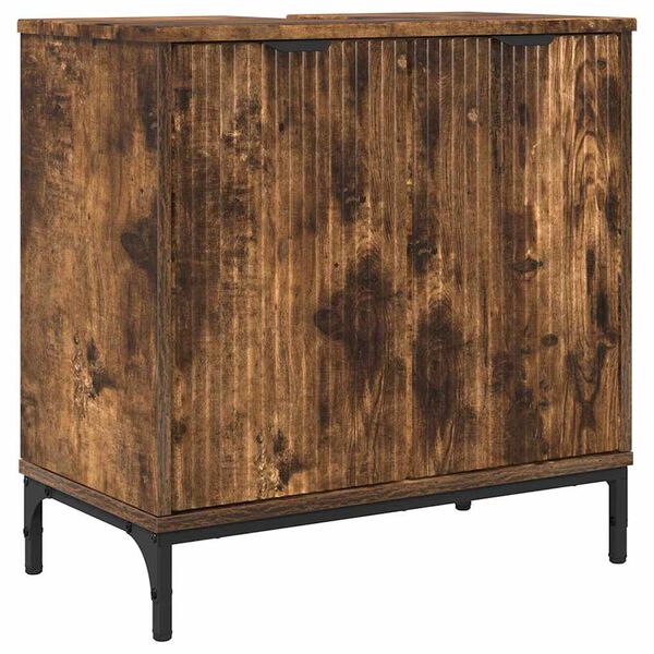 vidaXL Badezimmer Waschbecken Schrank Räuchereiche 60,5 x 33,5 x 61 cm