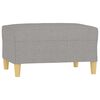 vidaXL 3-Sitzer-Sofa mit Hocker Hellgrau 210 cm Stoff