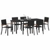 vidaXL Garten Essgruppe 7 pcs Schwarz Pulverbeschichteter Stahl