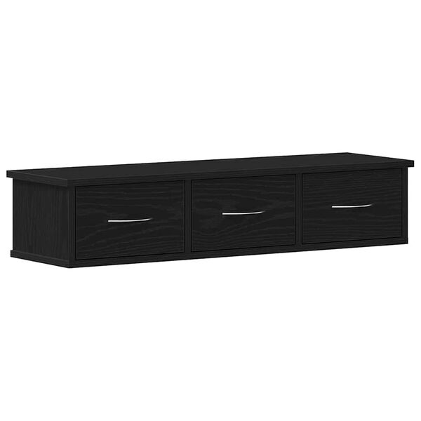 vidaXL Wandschrank Schwarz Eichen-Optik 88x26x18,5 cm Holzwerkstoff