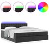 vidaXL Ottoman-Bett mit Matratzen & LEDs Schwarz 200x200 cm Kunstleder