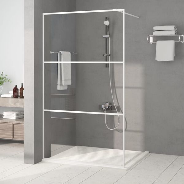 vidaXL Duschwand f&uuml;r Begehbare Dusche Wei&szlig; 115x195 cm ESG-Klarglas