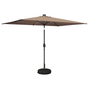 vidaXL Gartenparasol mit LED-Lichtern und Sockel 200 x 300 cm
