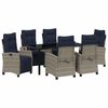 vidaXL Garten Essgruppe mit Kissen 7 pcs Grau Poly-Rattan
