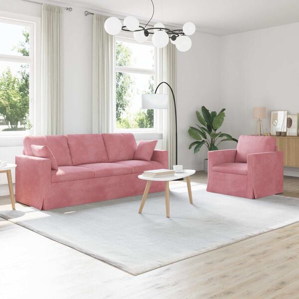 vidaXL Sofa 2 pcs Rosa Gesamtabmessungen: 198 x 78 x 80 cm (B x T x H)