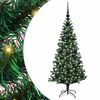 vidaXL K&uuml;nstlicher vorbeleuchteter Weihnachtsbaum Gr&uuml;n 120 cm
