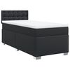 vidaXL Boxspringbett mit Matratze Schwarz 90x200 cm Kunstleder