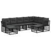 vidaXL Outdoor-Sofagarnitur Schwarz und Dunkelgrau Polyester