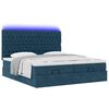 vidaXL Ottoman-Bett mit Matratzen & LED Dunkelblau 200x200 cm Samt