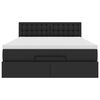 vidaXL Ottoman-Bett mit Matratzen & LEDs Schwarz 140x200 cm Kunstleder