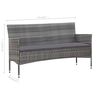 vidaXL 4-tlg. Garten-Lounge-Set mit Auflagen Poly Rattan Grau