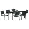 vidaXL Garten Essgruppe 7 pcs Schwarz und Hellgrau PE-Rattan