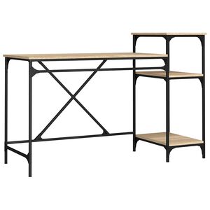 vidaXL Schreibtisch mit Regal Sonoma-Eiche 135x50x90 cm Holzwerkstoff