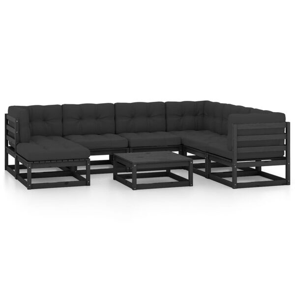vidaXL 8-tlg. Garten-Lounge-Set mit Kissen Massivholz Kiefer