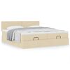 vidaXL Ottoman-Bett mit Matratzen Creme 180x200 cm Stoff