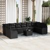 vidaXL Gartensofa-set mit Speicher 11 pcs Schwarz Poly-Rattan