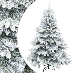vidaXL K&uuml;nstlicher Scharnier-Weihnachtsbaum schneebedeckt Wei&szlig; 120 cm