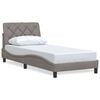 vidaXL Bettgestell ohne Matratze Taupe 80x200 cm Stoff