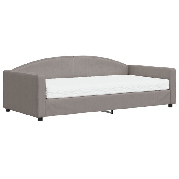 vidaXL Tagesbett mit Matratze Taupe 100x200 cm Stoff