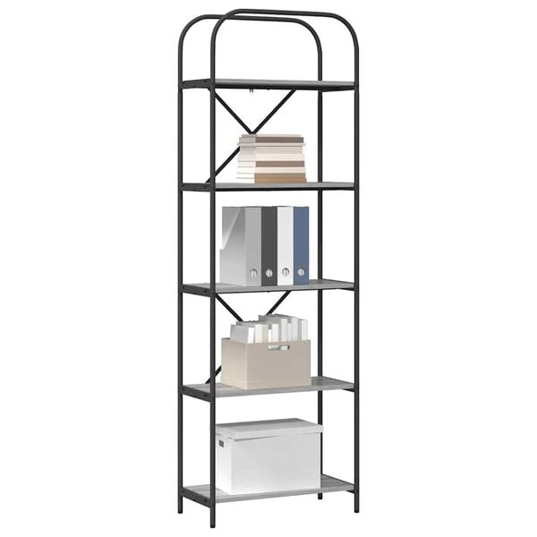 vidaXL B&uuml;cherregal Graues Sonoma 60 x 30 x 183 cm Holzwerkstoff