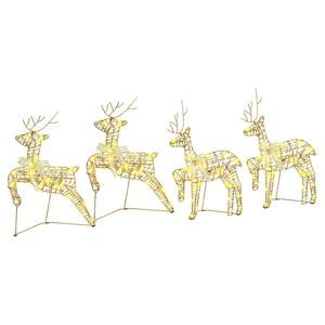 vidaXL LED Rentiere mit 80 LEDs 4 pcs Gold Haustier