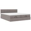 vidaXL Ottoman-Bett mit Matratzen & LEDs Taupe 200x200 cm Stoff
