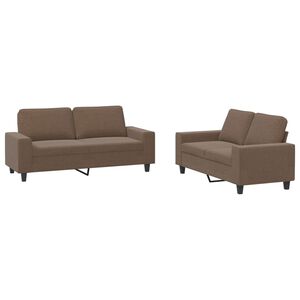 vidaXL 2-tlg. Sofagarnitur Braun Stoff