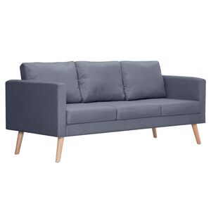 vidaXL Sofa 3-Sitzer Stoff Dunkelgrau