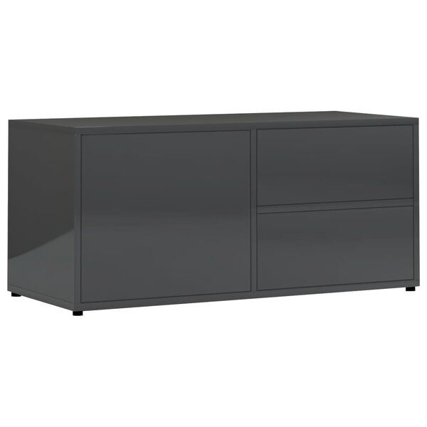 vidaXL TV-Schrank Hochglanz-Grau 80x34x36 cm Holzwerkstoff