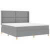 vidaXL Boxspringbett mit LED-Lichtleisten Hellgrau 180 x 200 cm Stoff