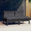 vidaXL 2-Sitzer-Gartensofa mit Anthrazit Kissen Massivholz Kiefer