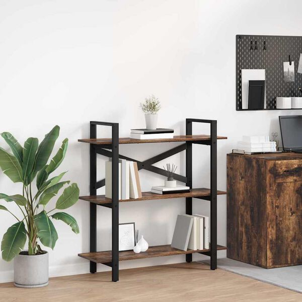 vidaXL B&uuml;cherregal Ger&auml;ucherte Eiche 100 x 33,5 x 102 cm Holzwerkstoff