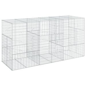 vidaXL Gabione mit Deckel 300x100x150 cm Verzinktes Eisen