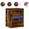vidaXL Nachttische mit LED-Leuchten 2 Stk. R&auml;uchereiche Holzwerkstoff