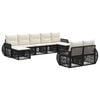 vidaXL Gartensofa-set 9 stk. Schwarz und Cremewei&szlig; Poly-Rattan