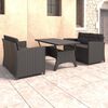 vidaXL 3-tlg. Garten-Lounge-Set mit Kissen Poly Rattan Schwarz