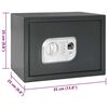 vidaXL Digitaler Safe mit Schloss Dunkelgrau 35 x 25 x 25 cm Stahl