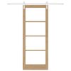 vidaXL Schiebetür ORKDAL Natur 83 x 211 cm Massivholz Kiefer und Glas