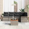 vidaXL Gartensofa-set mit Kissen 6 pcs Grau Poly-Rattan