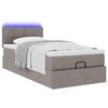 vidaXL Ottoman-Bett mit Matratze & LEDs Taupe 80x200 cm Stoff