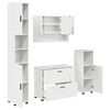 vidaXL Badezimmerm&ouml;bel-Set 4 pcs Hochglanz Wei&szlig; Sperrholz und Metall