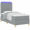 vidaXL Boxspringbett mit Matratze Hellgrau 100 x 200 cm Stoff