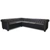 vidaXL Chesterfield-Ecksofa 6-Sitzer Kunstleder Schwarz
